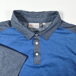 KJUS Polo Shirt‎ Mens Large L Blue UPF 50 Golf Performance Preppy EUC